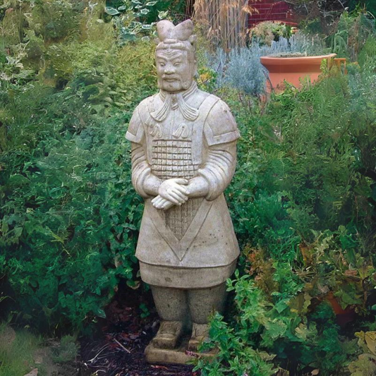 Large Terracotta Warrior Oriental Stone Garden Ornament