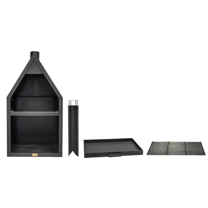 Outdoor Henley Fireplace with Grill Iron