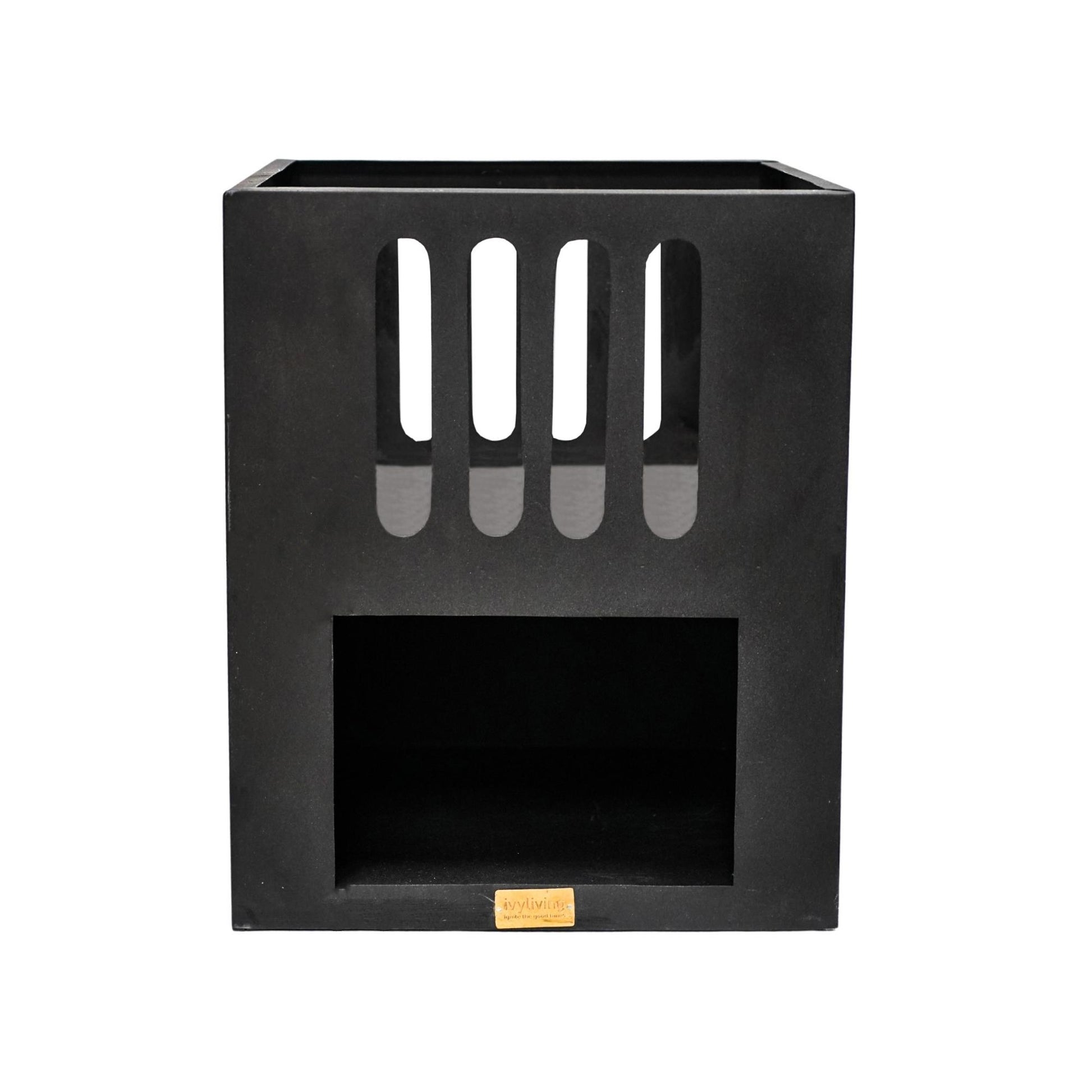 Outdoor Libra Contemporary Fire Pit in Matt Black