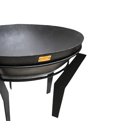 Outdoor Metal Kendal Fire Pit on Stand in Black