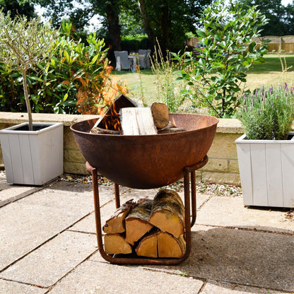 Outdoor Cast Iron Fire Pit in Rust