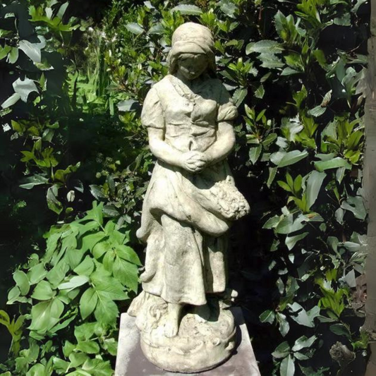 Peasant Girl Stone Sculpture