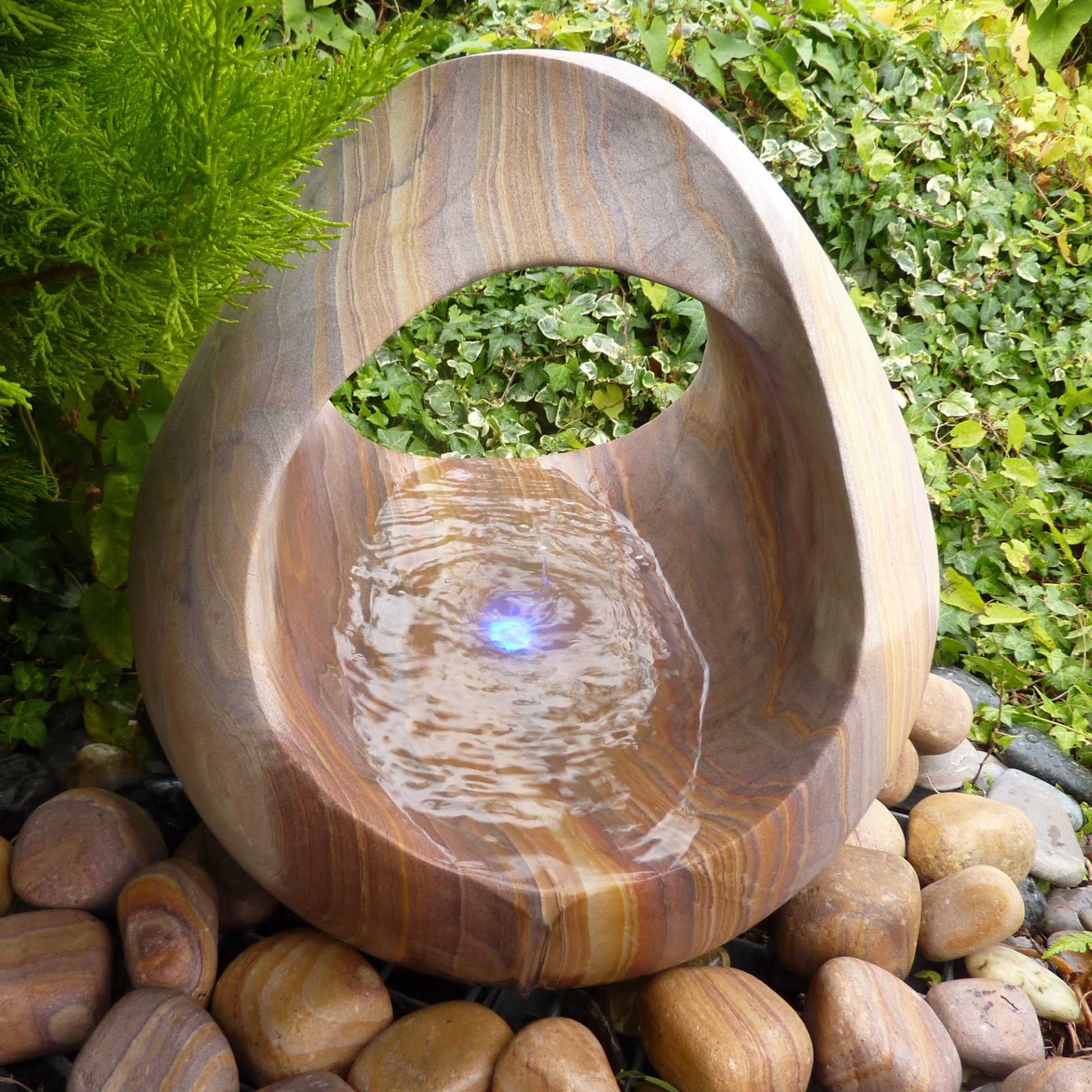 Rainbow Babbling Basket Garden Water Feature