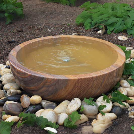 Rainbow Sandstone Babbling Bowl Garden Water Feature