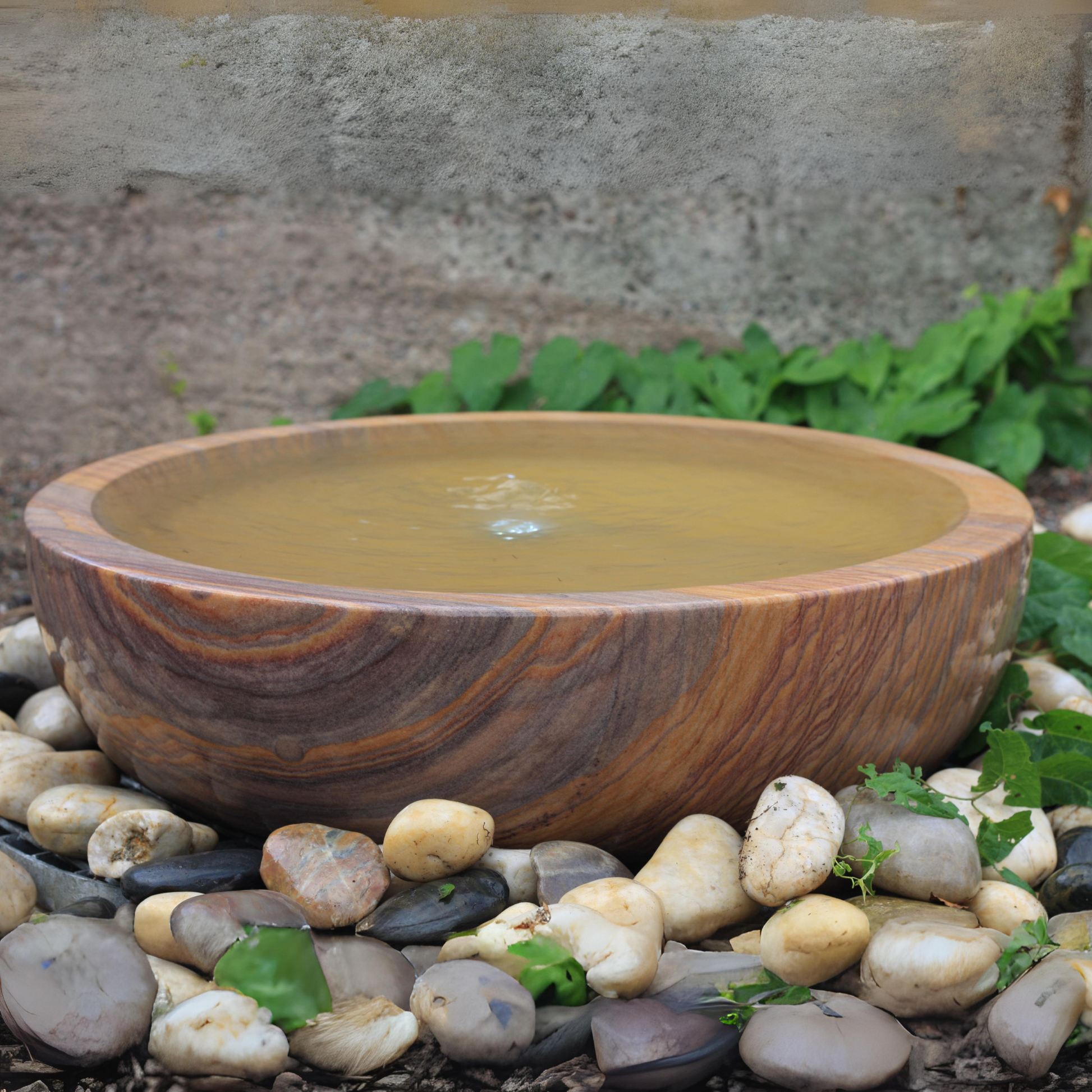 Rainbow Sandstone Babbling Bowl Garden Water Feature