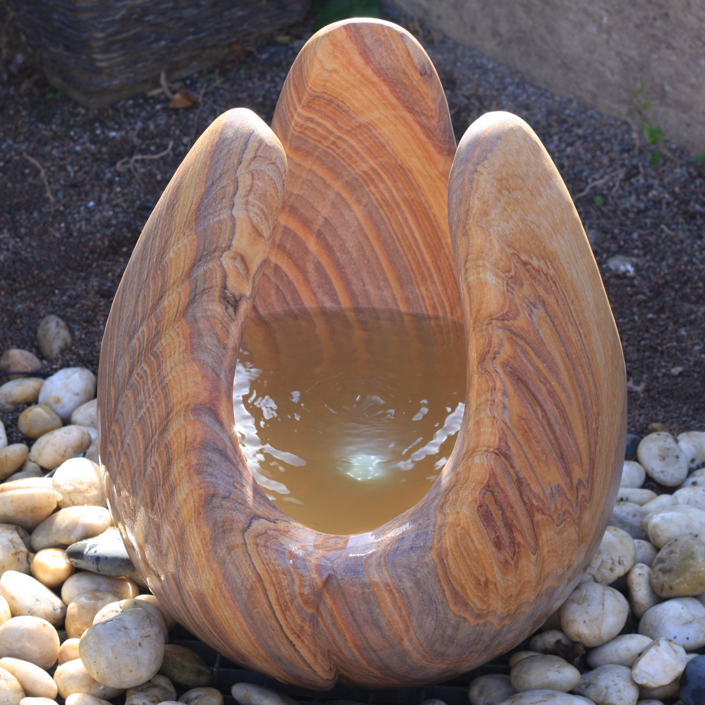 Rainbow Sandstone Babbling Lily Garden Water Feature