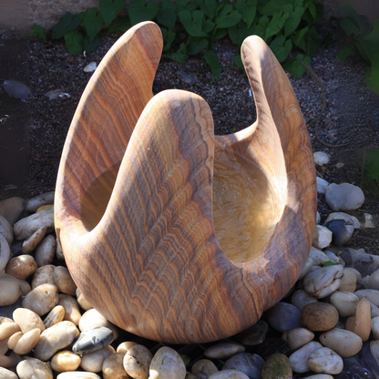 Rainbow Sandstone Babbling Lily Garden Water Feature