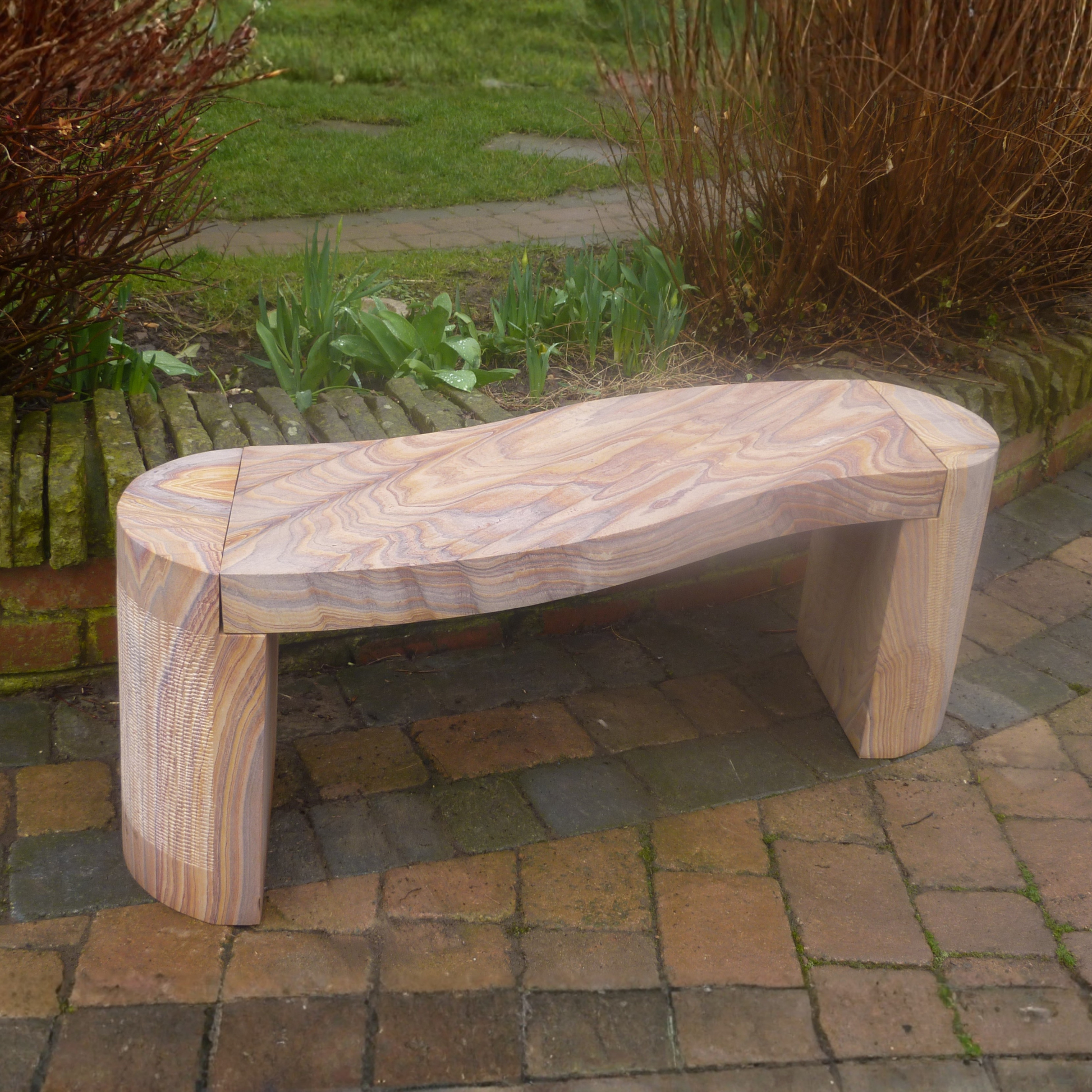 Rainbow Sandstone S Shape Tenbury Bench 5051