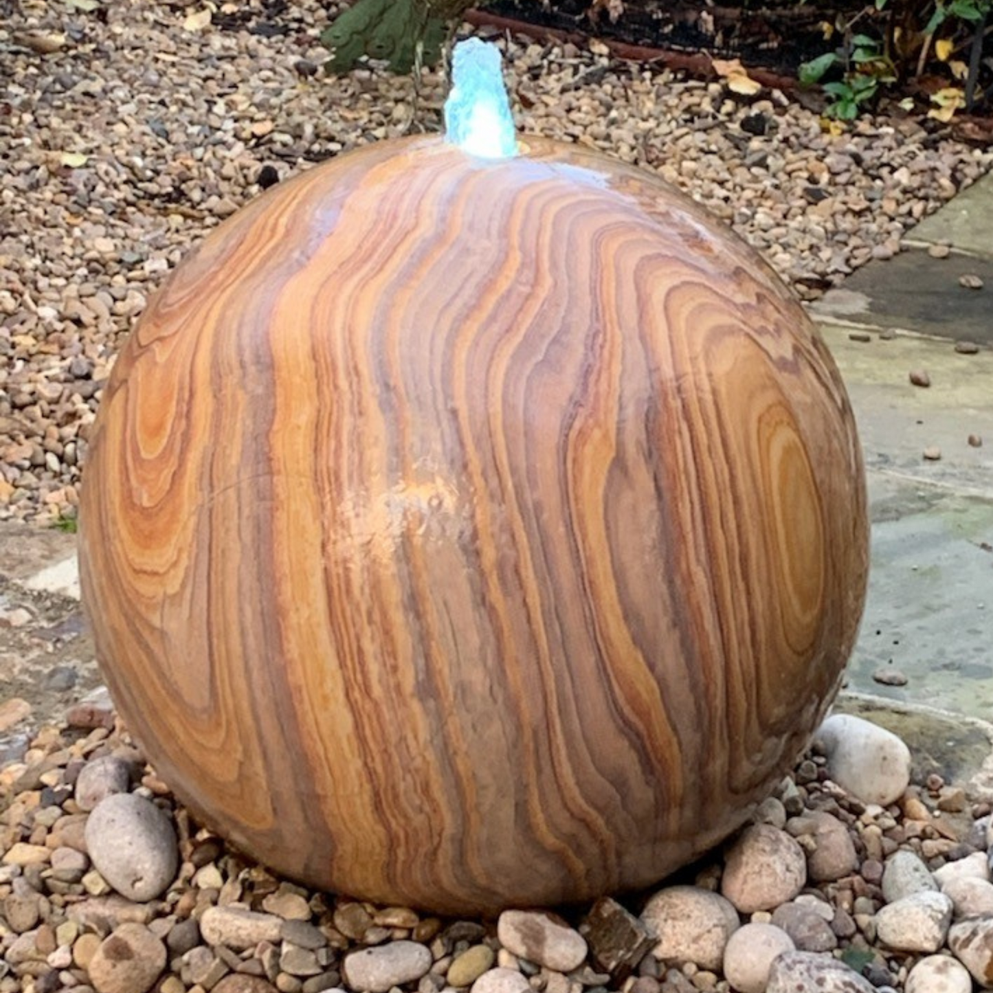 Rainbow Sandstone Sphere Garden Water Feature