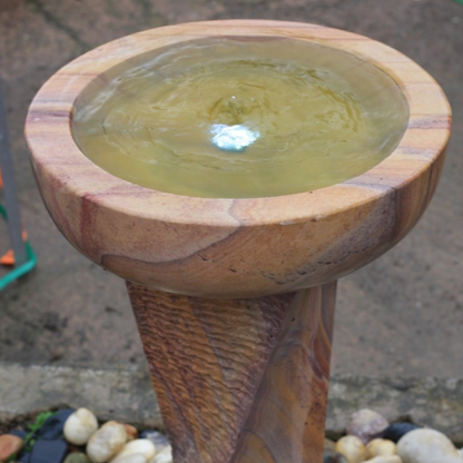 Rainbow Sandstone Twist Bowl Garden Bird Bath Water Feature