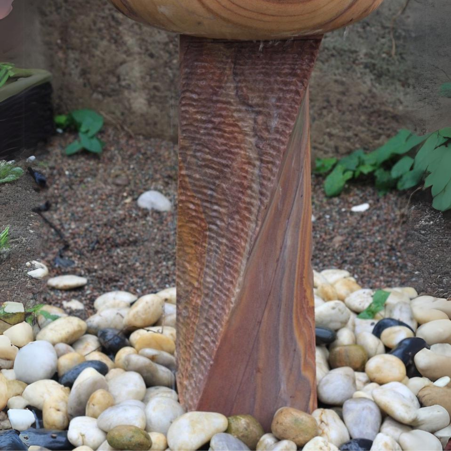 Rainbow Sandstone Twist Bowl Garden Bird Bath Water Feature