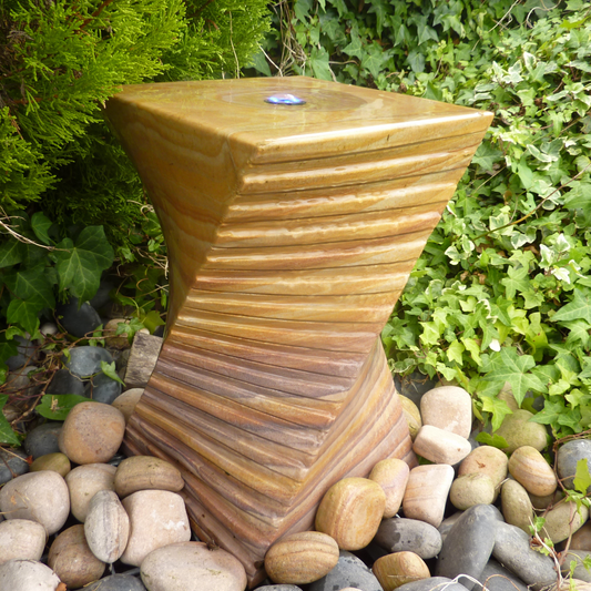 Rainbow Sandstone Twist Garden Water Feature