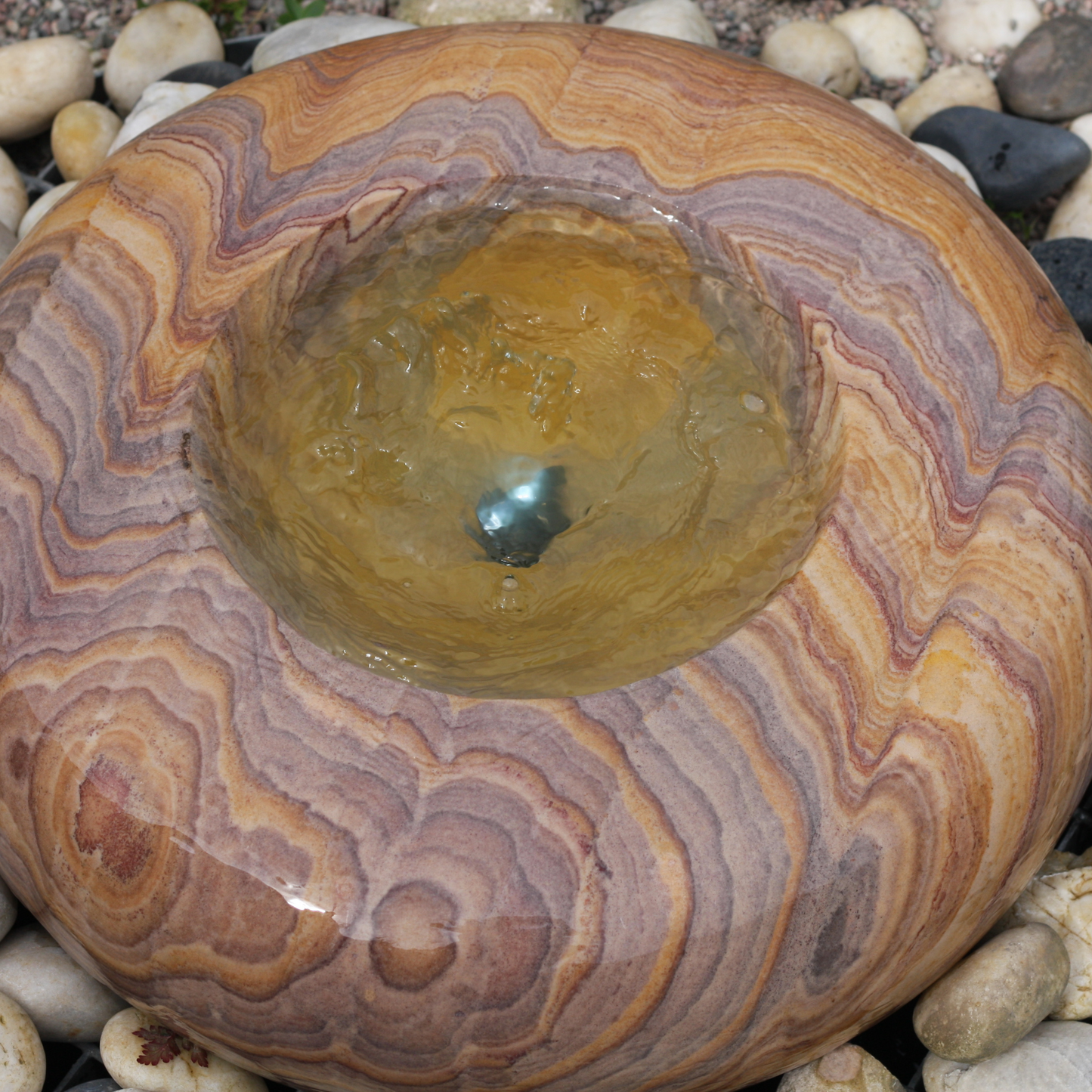Rainbow Curved Edge Babbling Bowl Garden Water Feature