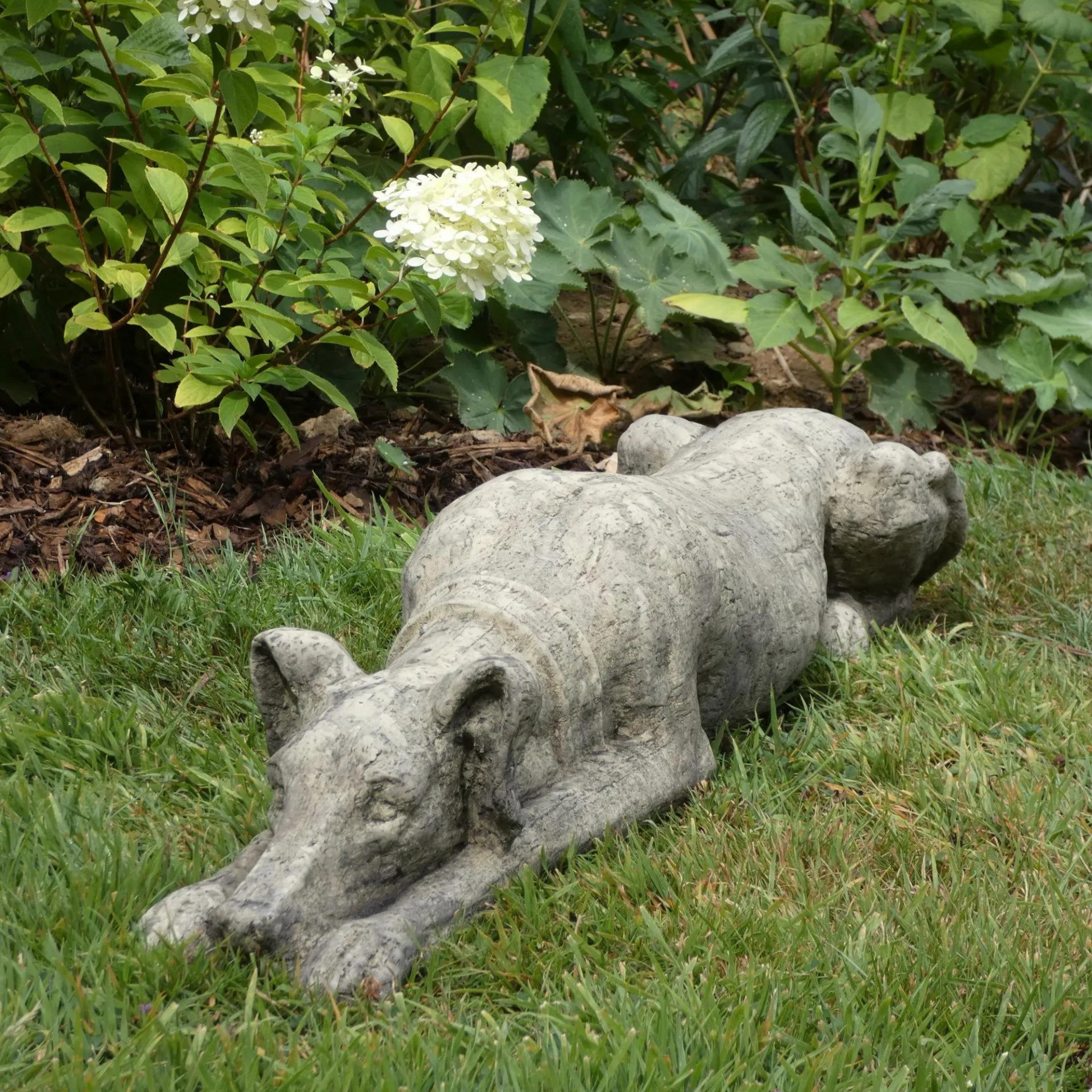 Resting Whippet Dog Stone Garden Ornament