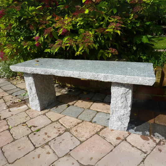 Rustic Straight Bench Grey Granite