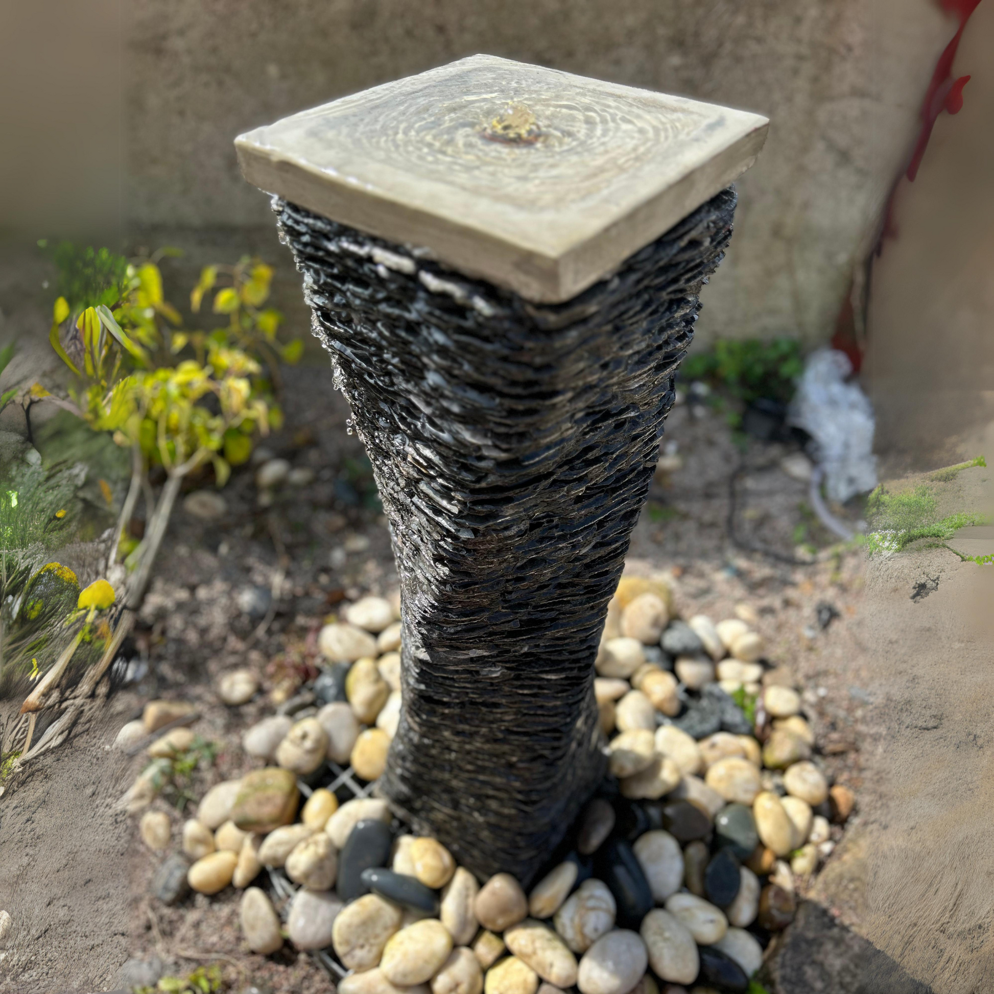 Slate Twist Garden Water Feature