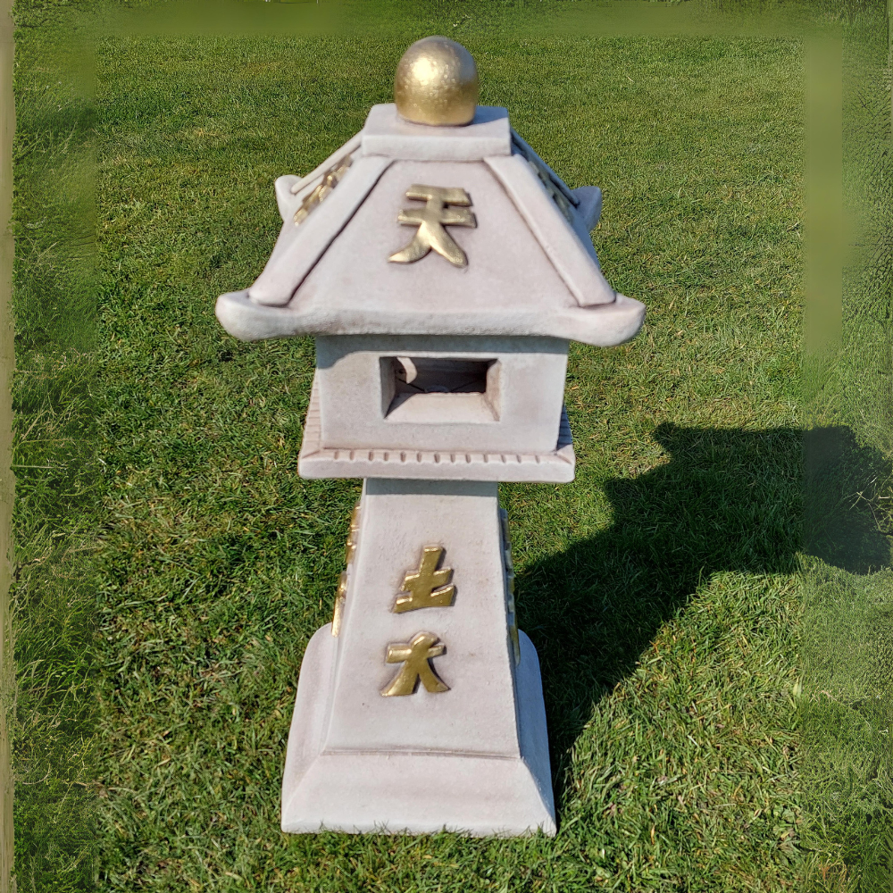 Square Oriental Lantern Garden Ornament