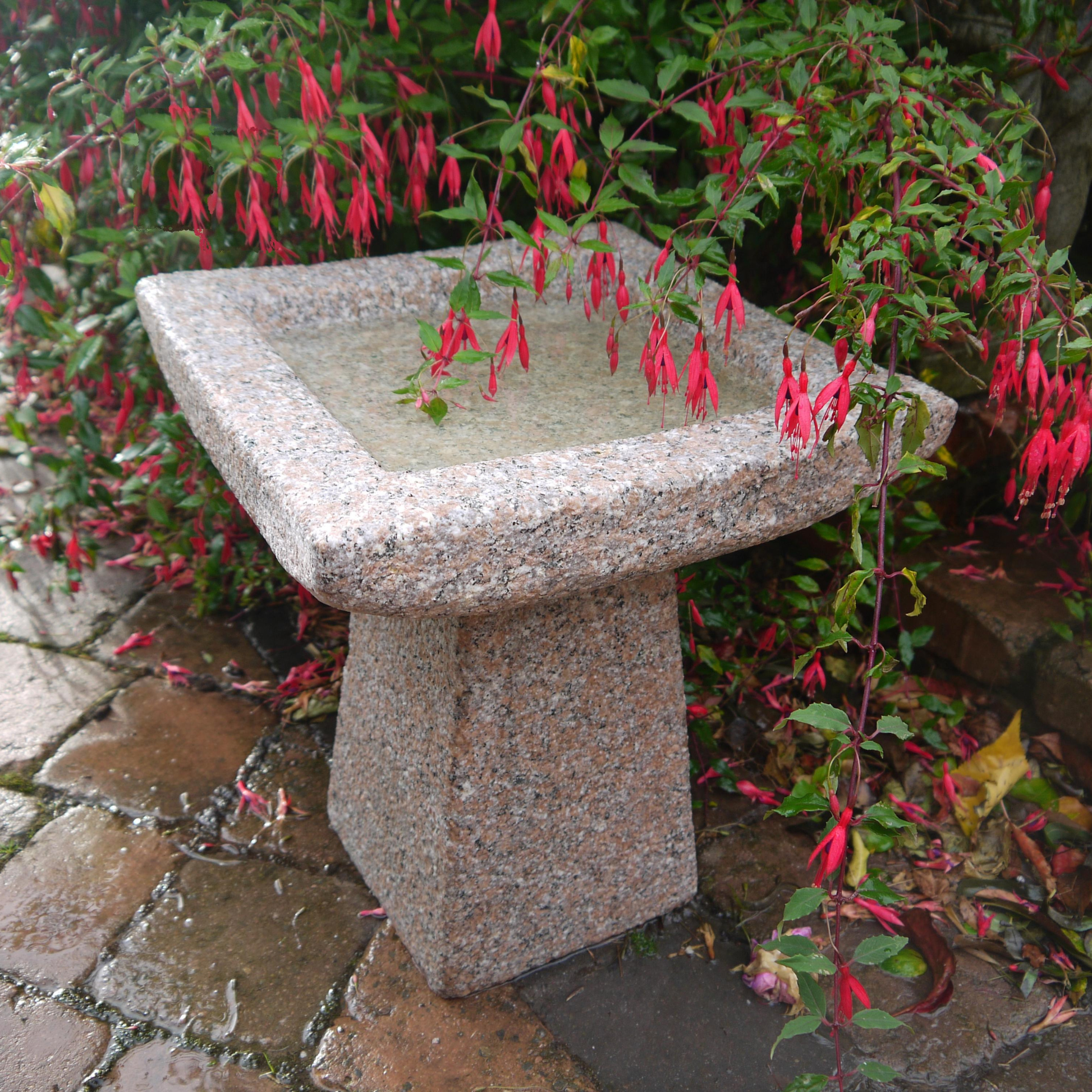 Square Granite Bird Bath