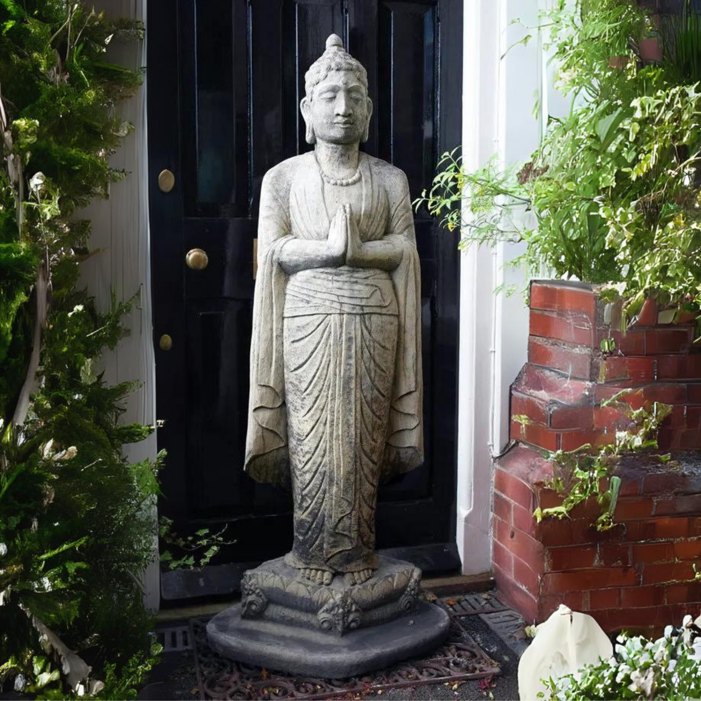 Standing Buddha Oriental Stone Garden Ornament