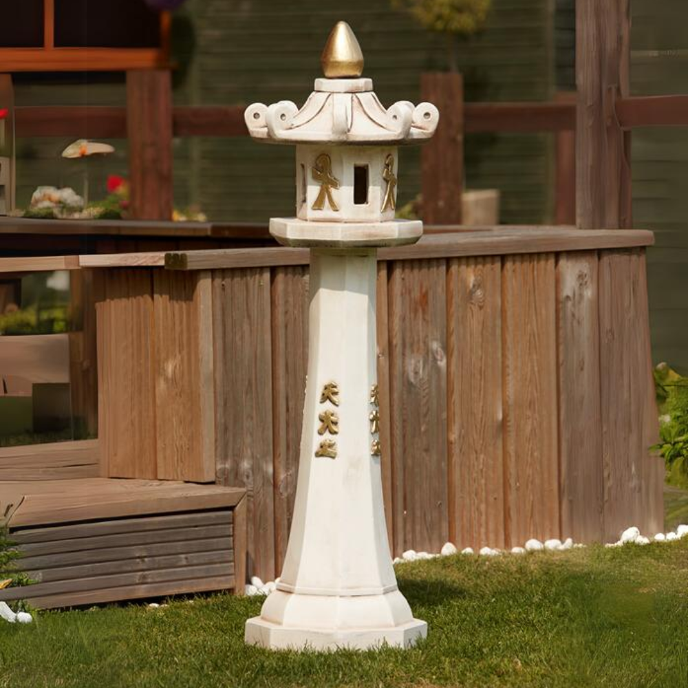 Tall Oriental Candle Lantern Garden Ornament