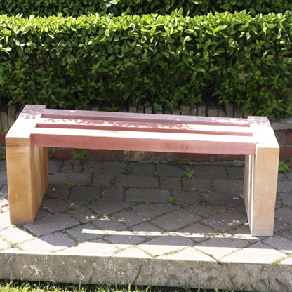 Teakwood and Red Stone Bench 5066 2