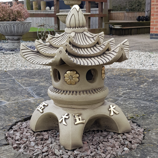 Triple Top Pagoda Oriental Garden Ornament