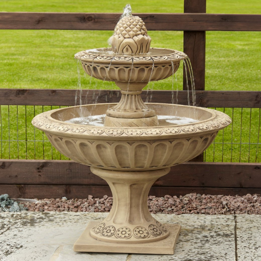 Two Tier Stone Pineapple Water Feature