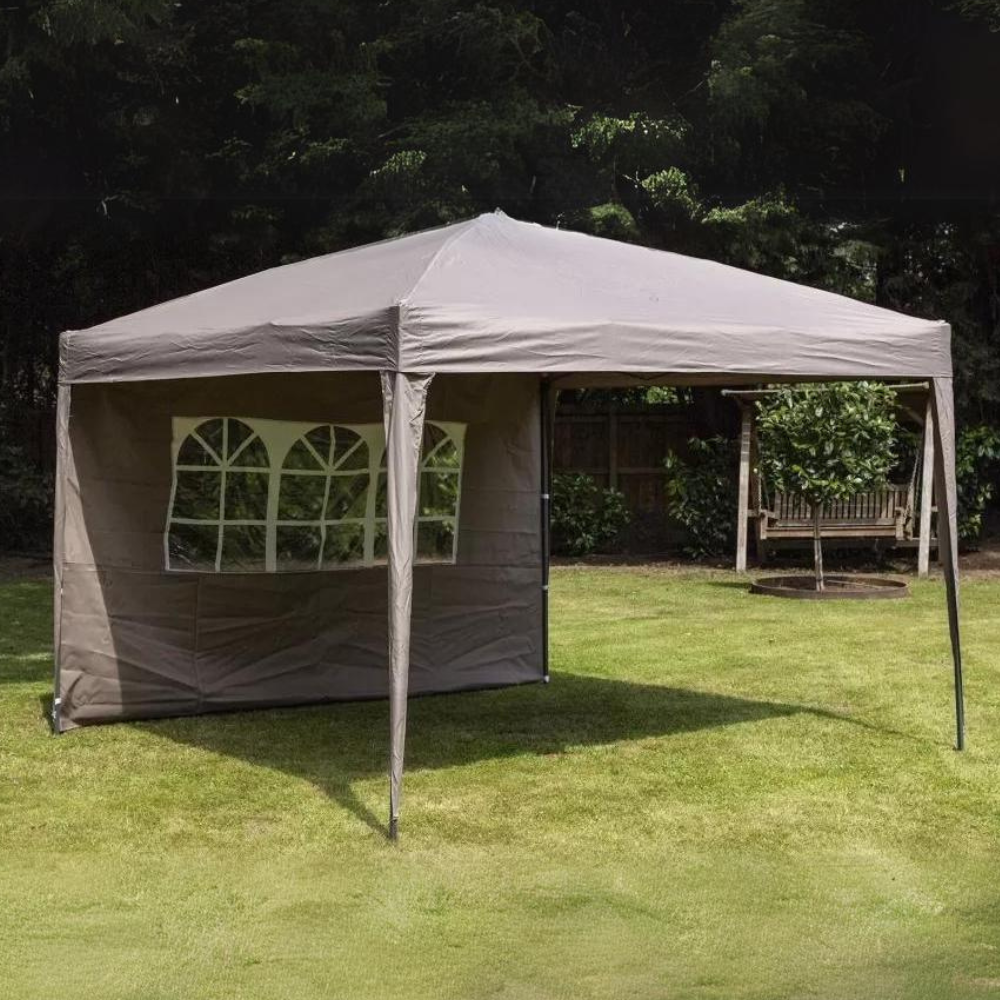 Easy Up Gazebo with 1 Side Curtain - Taup