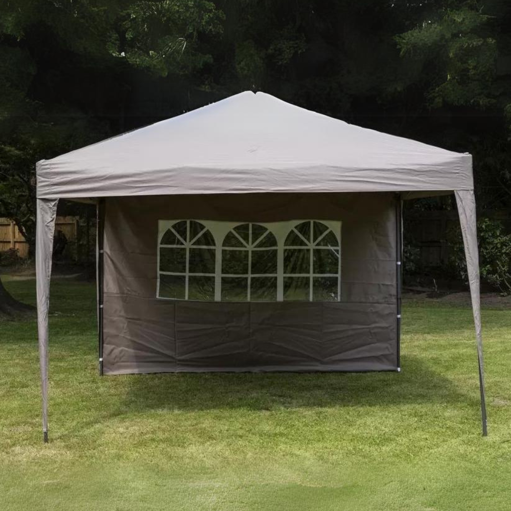 Easy Up Gazebo with 1 Side Curtain - Taup