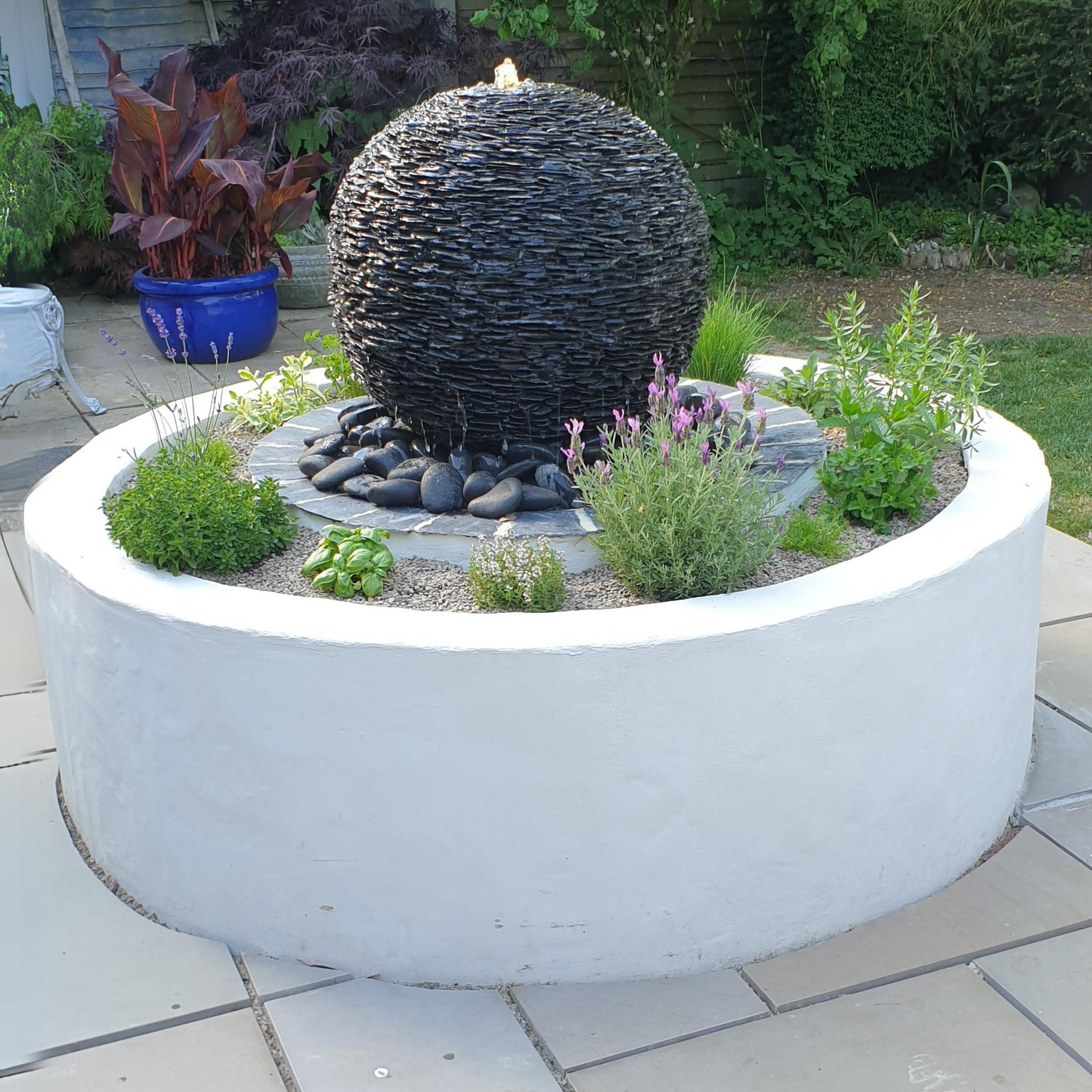 Slate Sphere Garden Water Feature