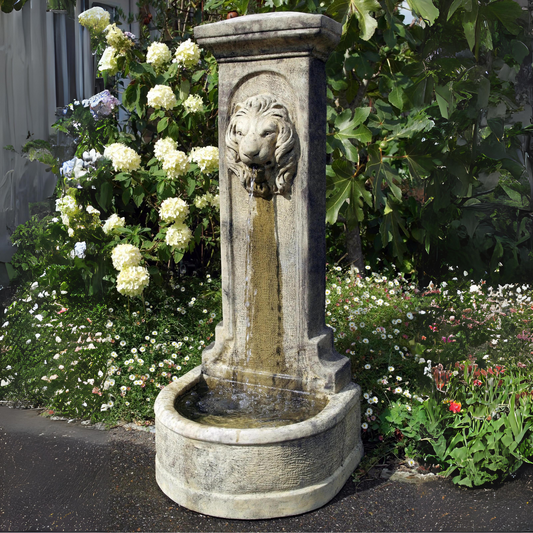 Lion Upright Stone Water Fountain