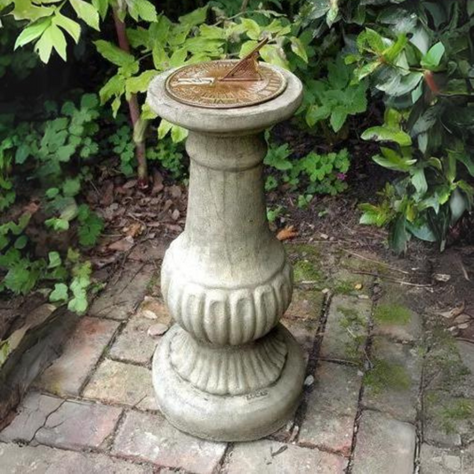 Victorian Stone & Aged Brass Sundial 