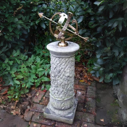 Vine Armillary Stone & Brass Garden Ornament