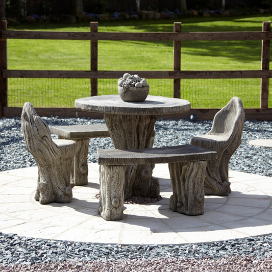 Woodland Patio Stone Furniture Set Decoration